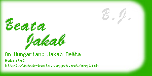 beata jakab business card